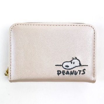 スヌーピー PEANUTS ジャバラカードケース　WH　デスク　スヌーピー ミニ財布 ホワイト
