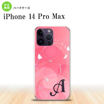 iPhone14 ProMax iPhone14 Pro Max スマホケース 背面ケース ハードケース バタフライ 蝶 A ピンク +アルファベット 2022年 9月発売 nk-i14pm-202i