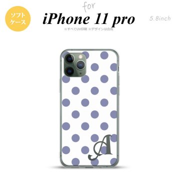 iPhone11Pro iPhone11 Pro スマホケース ソフトケース ドット 水玉 B 白 青 +アルファベット メンズ レディース nk-i11p-tp107i
