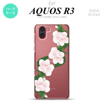 SH-04L SHV44 R3 AQUOS R3 スマホケース カバー ハイビスカス A 白 nk-r3-083