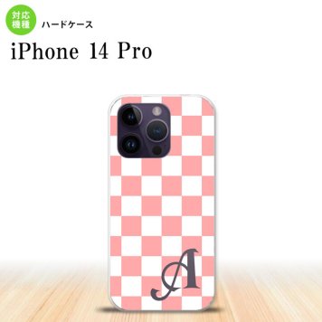 iPhone14 Pro iPhone14 Pro スマホケース 背面ケース ハードケース スクエア 白 ピンク +アルファベット 2022年 9月発売 nk-i14p-765i
