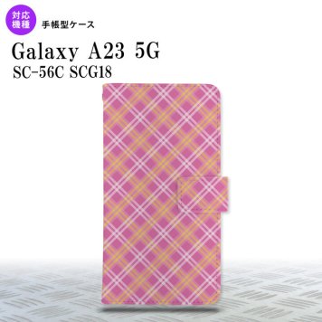 Galaxy A23 GalaxyA23 手帳型スマホケース カバー バイアスチェック ピンク 2022年 10月発売 nk-004s-a23-dr433