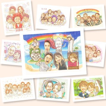 記念日のプレゼントに、大切な贈り物だから心を込めて仕上げます。相談しながら作れる、あたたかな似顔絵ギフトです。 大人数 ギフト 似顔絵 名入れ 贈り物 手描き プレゼント 記念日 長寿 家族 誕生日 大人数 家族全員 世代 親族 兄弟 修正無料 名入れ 下書き確認 そっくり 一生もの サプライズ 似てる 集合 大人数 一生もの 大家族 記念撮影代わり バレンタインデー 節目 ウェディングギフト
