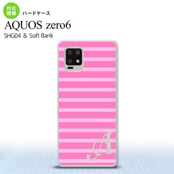 SHG04 SHG04 ZERO6 AQUOS zero6 スマホケース ハードケース ボーダー ピンク +アルファベット メンズ レディース nk-zero6-708i