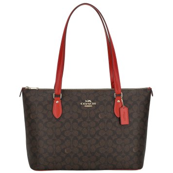 コーチ ファクトリー アウトレット COACH FACTORY バッグ トートバッグ CW381 IMXD0 ギャラリー トート シグネチャー キャンバス レディース ブラウン+レッド