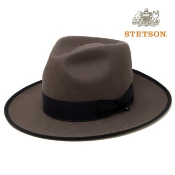STETSON ハット ステットソン 中折れハット CLN 復刻 フェルトハット ラビット 日本製 ラビットファーフェルト メンズ 帽子 ダークベージュ グレー系 40代 50代 60代 ファッション シニア コーデ 小物 秋 冬 stetson 帽子通販 クリスマス プレゼント ギフト包装