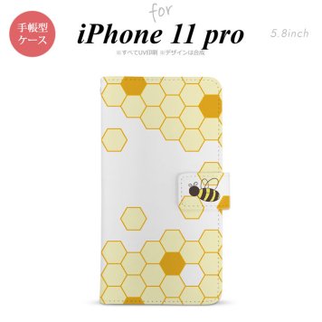 iPhone11Pro iPhone11 Pro 手帳型スマホケース カバー ハニー クリア 薄黄  nk-004s-i11p-dr1689