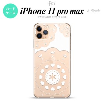 iPhone11ProMax iPhone11pro max スマホケース ハードケース レース クリア 白 メンズ レディース nk-i11pm-1481