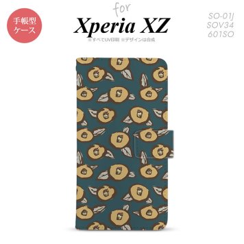 【手帳型 スマホ カバー ケース】【SO01J】【エクスペリア XZ 】手帳型 ケース SO-01J スマホ カバー XPERIA XZ エクスペリア つばき 紺 nk-004s-so01j-dr1703【メール便送料無料】