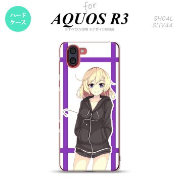 SH-04L SHV44 R3 AQUOS R3 スマホケース カバー 女の子 B 紫 nk-r3-1329