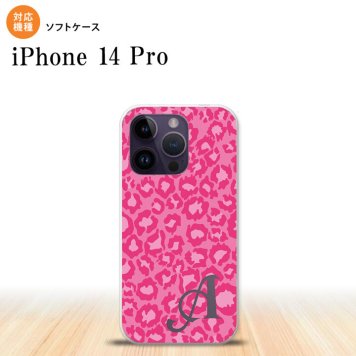 iPhone14 Pro iPhone14 Pro スマホケース 背面ケースソフトケース 豹柄 B ピンク +アルファベット 2022年 9月発売 nk-i14p-tp892i