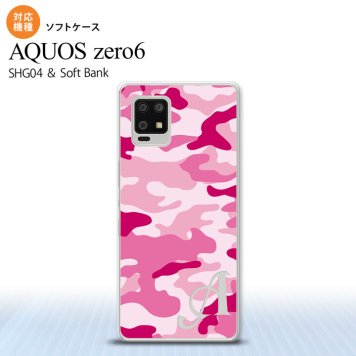 SHG04 SHG04 ZERO6 AQUOS zero6 スマホケース ソフトケース ウッドランド 迷彩 D ピンク +アルファベット メンズ レディース nk-zero6-tp1150i