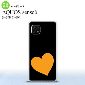 SH-54B SHG05 AQUOS sense6 スマホケース ハードケース トランプ ハート 黒 オレンジ メンズ レディース nk-sens6-546