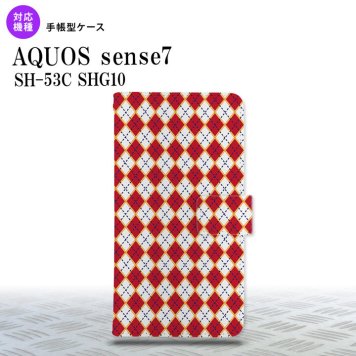 sense7 sense7 手帳型スマホケース カバー アーガイル 赤 青 2022年 11月発売 nk-004s-sens7-dr1403
