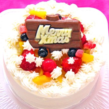 クリスマス生クリームケーキ【４～７号】（フルーツケーキ いちごケーキ マンゴーケーキ 選択）［クリスマスケーキ クリスマスデコレーションケーキ］