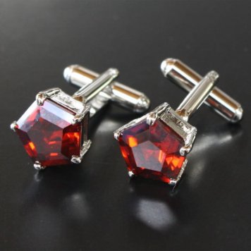 鎌倉カフス工房 ガーネットクリスタル カフスボタン・カフリンクス メンズ  ec015 結婚式 旦那 プレゼント ギフト 彼氏 父の日 誕生日プレゼント