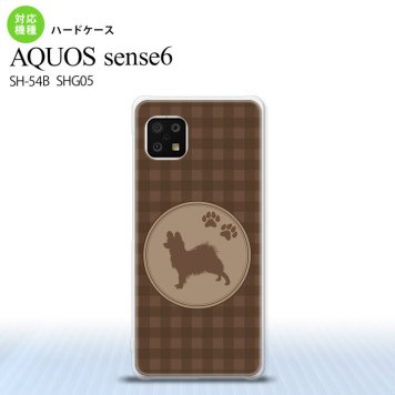 SH-54B SHG05 AQUOS sense6 スマホケース ハードケース 犬 パピヨン 茶 メンズ レディース nk-sens6-817