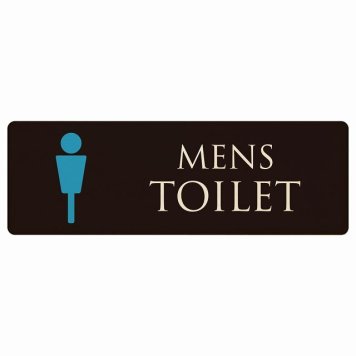 トイレ プレート 木製 MENS ブラック＆カラー 長方形 27x9cmドア サインプレート ピクトサイン トイレマーク表示 案内 注意 施設 御手洗 TOILET おしゃれ シンプル 安全対策