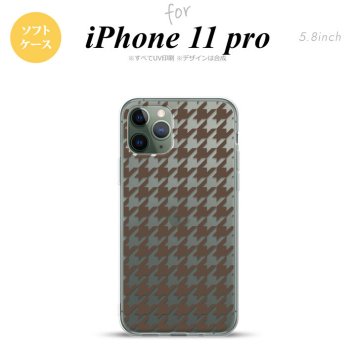 iPhone11Pro iPhone11 Pro スマホケース ソフトケース 千鳥 格子 大 茶 クリア メンズ レディース nk-i11p-tp927