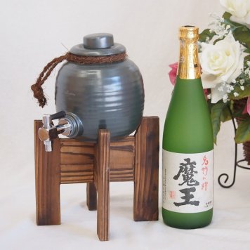 焼酎サーバー1000cc木代付セット白玉醸造 本格芋焼酎 名門の絆魔王 (鹿児島県) 720ml