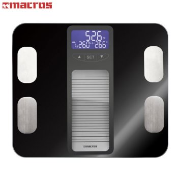マクロス ボディバランス体組成計 体重計 150kg RY-MEHR-37 BODY BALANCE 体脂肪計 内臓脂肪 水分率 筋肉率 BMI 強化ガラス【送料無料】