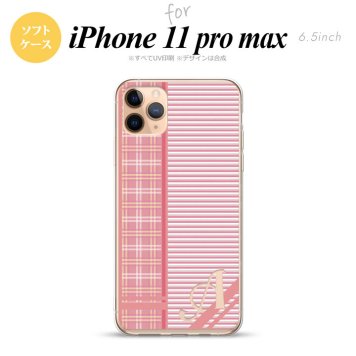 iPhone11ProMax iPhone11pro max スマホケース ソフトケース チェック ボーダー 赤 +アルファベット メンズ レディース nk-i11pm-tp1606i