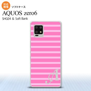 SHG04 SHG04 ZERO6 AQUOS zero6 スマホケース ソフトケース ボーダー ピンク +アルファベット メンズ レディース nk-zero6-tp708i