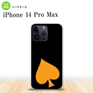 iPhone14 ProMax iPhone14 Pro Max スマホケース 背面ケース ハードケース トランプ スペード 黒 オレンジ 2022年 9月発売 nk-i14pm-544