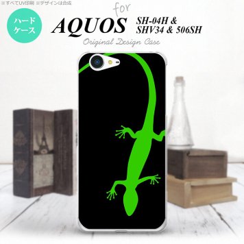 【SH04H】【スマホケース/スマホカバー】【アクオス ゼータ】SH04H スマホケース AQUOS ZETA SH04H カバー アクオス ゼータ トカゲ 黒×緑 nk-sh04h-779【メール便送料無料】