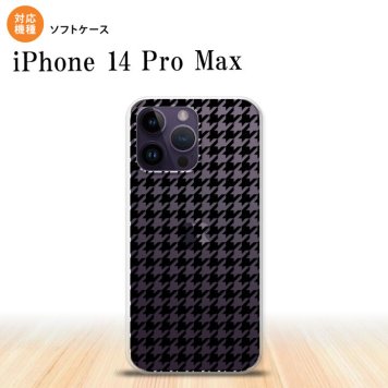 iPhone14 ProMax iPhone14 Pro Max スマホケース 背面ケースソフトケース 千鳥 格子 小 黒 クリア 2022年 9月発売 nk-i14pm-tp915
