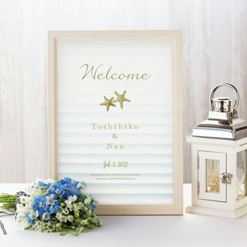 グラフィック ウェルカムボード（ティアレシーブルー）結婚式 ギフト お祝い 披露宴 ウェディング ウエルカムスペース 夏 海 リゾート