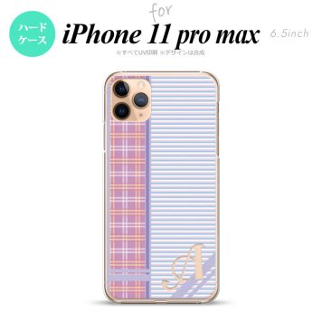 iPhone11ProMax iPhone11pro max スマホケース ハードケース チェック ボーダー 紫 +アルファベット メンズ レディース nk-i11pm-1601i