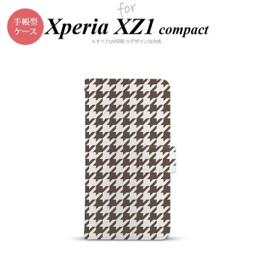 【手帳型 スマホ カバー ケース】【SO02K】【エクスペリア XZ1】手帳型 ケース SO-02K スマホ カバー Xperia XZ1 Compact エクスペリア 千鳥柄(大) 茶白 nk-004s-so02k-dr926【メール便送料無料】