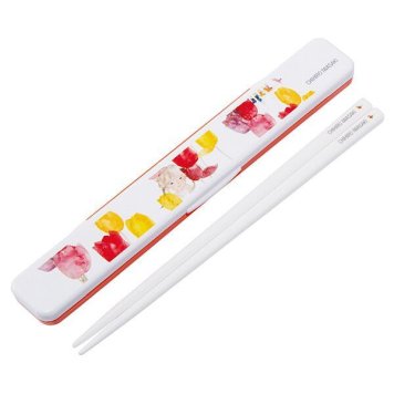 いわさきちひろ チューリップと少女 抗菌 音のならない箸・箸箱セット 箸18cm スケーター ※送料無料(ポスト投函)