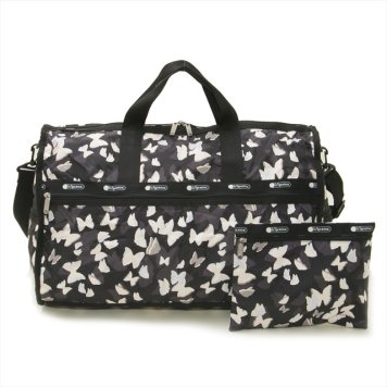 レスポートサック LeSportsac バッグ LARGE WEEKENDER 7185 E181 ラージウィークエンダー 2way ショルダー ボストンバッグ BUTTERFLOAT バタフライ柄ブラック系