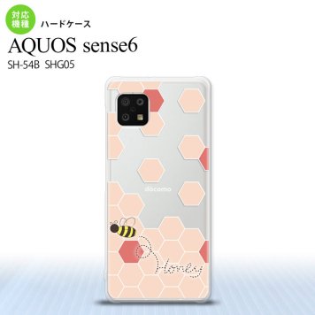 SH-54B SHG05 AQUOS sense6 スマホケース ハードケース ハニー クリア 赤 メンズ レディース nk-sens6-1686
