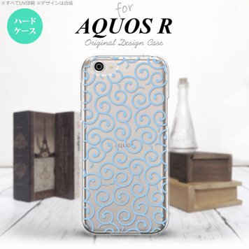 【SH03J】【スマホケース/スマホカバー】【アクオス R】SH03J スマホケース AQUOS R SH-03J カバー アクオス R 唐草 クリア×水色 nk-sh03j-1127【メール便送料無料】