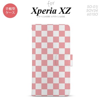 【手帳型 スマホ カバー ケース】【SO01J】【エクスペリア XZ 】手帳型 ケース SO-01J スマホ カバー XPERIA XZ エクスペリア スクエア 白×ピンク nk-004s-so01j-dr765【メール便送料無料】
