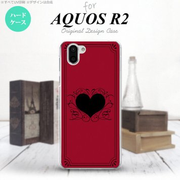 AQUOS R2 アクオス アール2 SH-03K SHV42 専用 スマホケース カバー ハードケース 飾りハート（B) 赤 nk-r2-614[スマホ,スマホケース,スマホカバー,ケース,カバー,ジャケット]