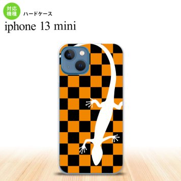 iPhone13mini iPhone13 mini ケース ハードケース トカゲ 市松 オレンジ  nk-i13m-862