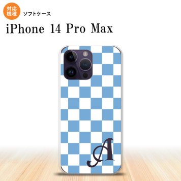 iPhone14 ProMax iPhone14 Pro Max スマホケース 背面ケースソフトケース スクエア 白 青 +アルファベット 2022年 9月発売 nk-i14pm-tp766i
