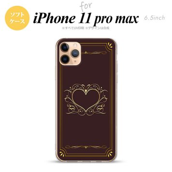 iPhone11ProMax iPhone11pro max スマホケース ソフトケース ハート 飾り 茶 金 メンズ レディース nk-i11pm-tp619