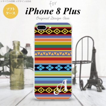 【iPhone8Plus】【スマホケース/スマホカバー】【アイフォン8プラス】iPhone8Plus スマホケース ケース アイフォン8プラス イニシャル エスニックボーダー カラフル nk-ip8p-tp1565ini【メール便送料無料】