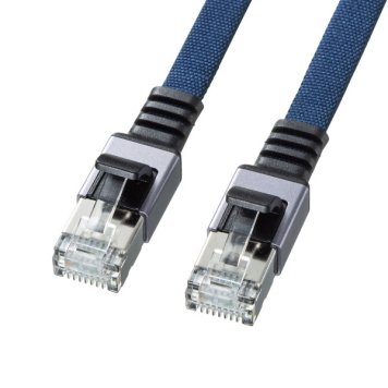 サンワサプライ カテゴリ6AメッシュフラットLANケーブル KB-FL6AME-03BL