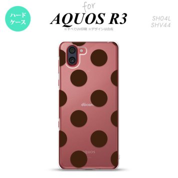 SH-04L SHV44 R3 AQUOS R3 スマホケース カバー ドット 水玉 A 茶 nk-r3-002