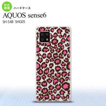 SH-54B SHG05 AQUOS sense6 スマホケース ハードケース 豹柄 B 赤 クリア メンズ レディース nk-sens6-899