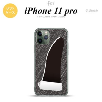 iPhone11Pro iPhone11 Pro スマホケース ソフトケース 破れデザイン 黒 メンズ レディース nk-i11p-tp289