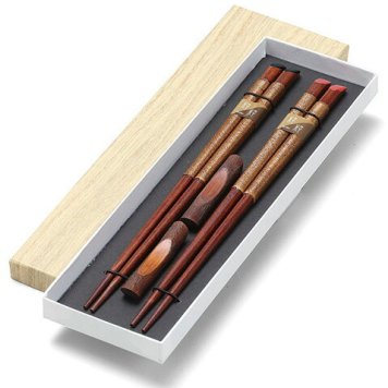 木製　糸巻箸ペア（箸置付） インテリア 漆器 盆 カタログギフト 景品 粗品