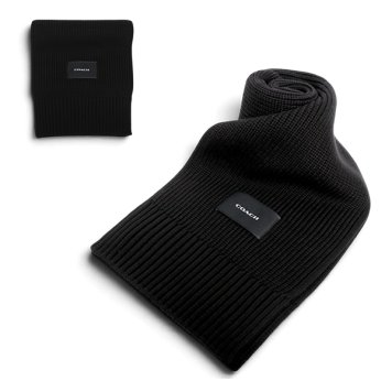 コーチ COACH WOVEN PATCH KNIT SCARF マフラー co100427-001 ブラック BLACK