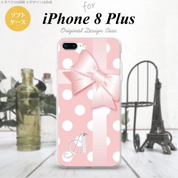 【iPhone8Plus】【スマホケース/スマホカバー】【アイフォン8プラス】iPhone8Plus スマホケース ケース アイフォン8プラス イニシャル ドット・リボン ピンク nk-ip8p-tp303ini【メール便送料無料】